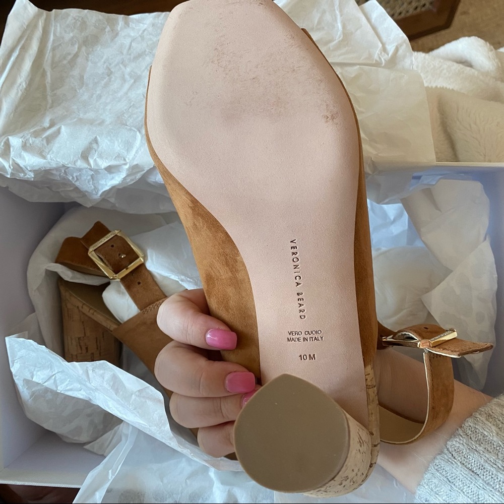 New Veronica Beard Bodhi Suede Slingback Heels - Picture 4 of 5